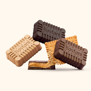 Gold, milk and dark Cookie Cream chocolate biscuits with butter biscuit cream filling