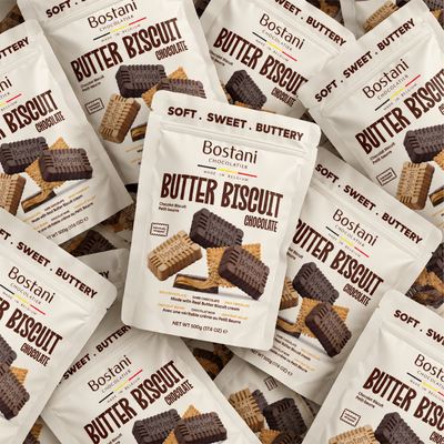 Pile of Bostani Butter Biscuit Chocolate bags