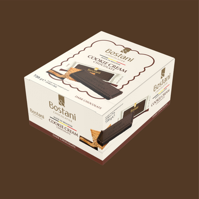 Bostani Cookie Cream dark chocolate bar box, 720 g
