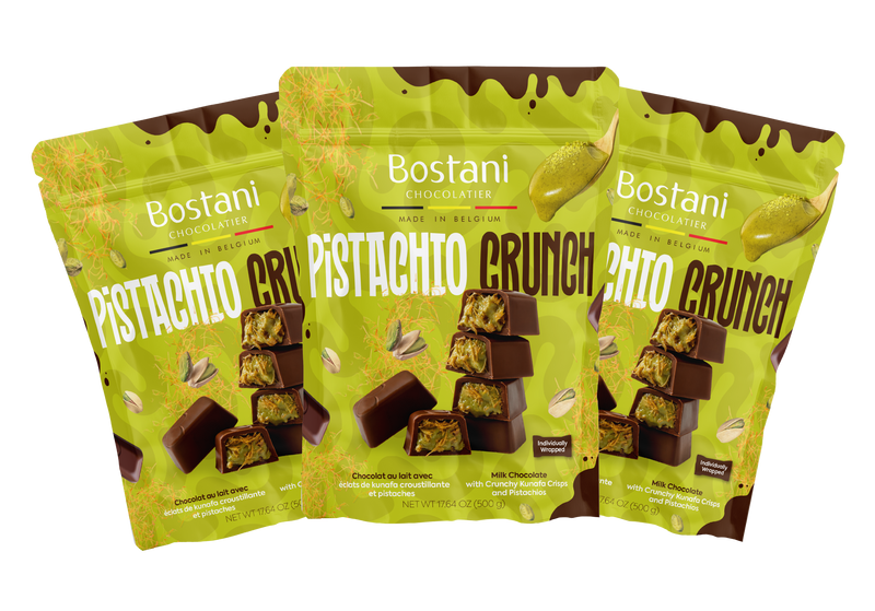 Pistachio Crunch chocolate multi-pack of bags