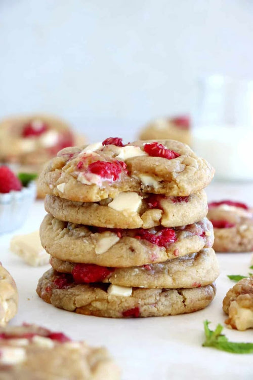 Raspberry & White Sablon Chocolate Cookies