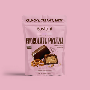 Bostani Chocolate Pretzel 500 g bag, crunchy, creamy and salty