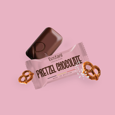 Individually wrapped Bostani Pretzel Chocolate bite with pretzels